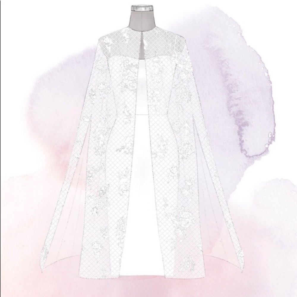 Custom made tulle and lace cape